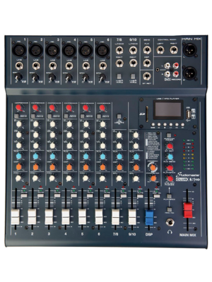 STUDIOMASTER CLUB XS10, Consola de 10 entradas con DSP & USB/SD/BT