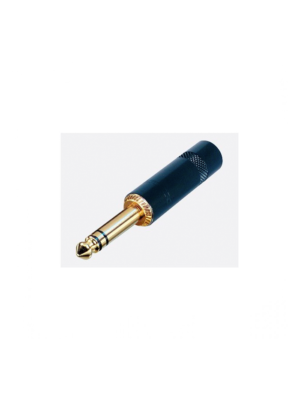 REAN NYS228BG, Plug Estéreo 1/4 Negro punta de oro