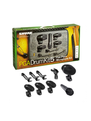 SHURE PGADRUMKIT5, Kit de Micrófonos para Batería de 5 piezas