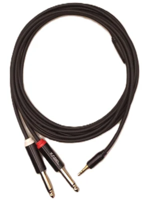Kabel KM-C-3, cable miniplug a 2 plug metalicos 3.0mt