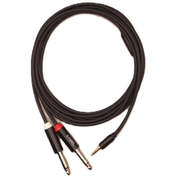 Kabel KM-C-1, cable miniplug a 2 plug metalicos 1.0mt